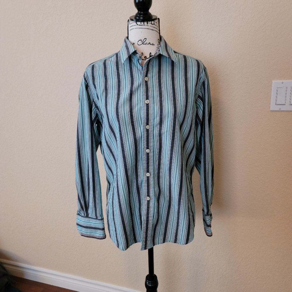 Robert Graham Stripped Button Down, Size Small - image 3